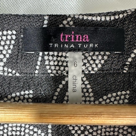 Trina Turk White Black Lucenda A-Line Dress Size 6 - Picture 5 of 9